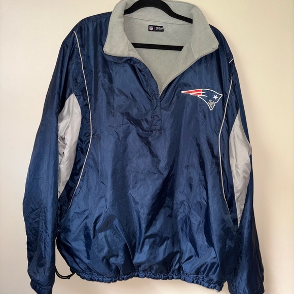 Nfl Apparel Other - NFL Official Patriots Fleece Lined Windbreaker, Quarter Zip, Reversible